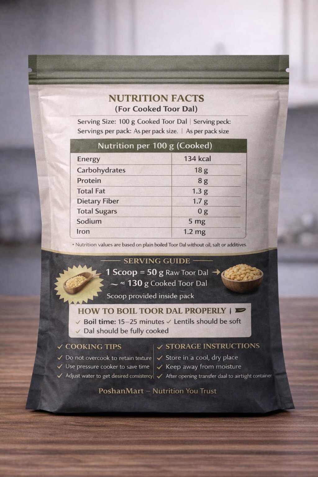PoshanMart Premium Toor Dal - Image 2